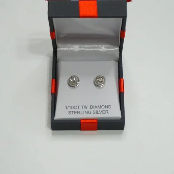 1/10 Ct. TW Diamond Sterling Silver Earrings - Picture 3 of 5